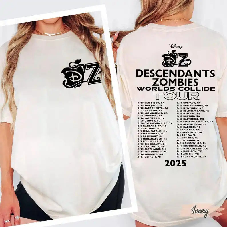 Descendants Zombies Worlds Collide Tour Tees Descendant Team Matching Shirt Descendants Zombies Worlds Collide Tour shirt