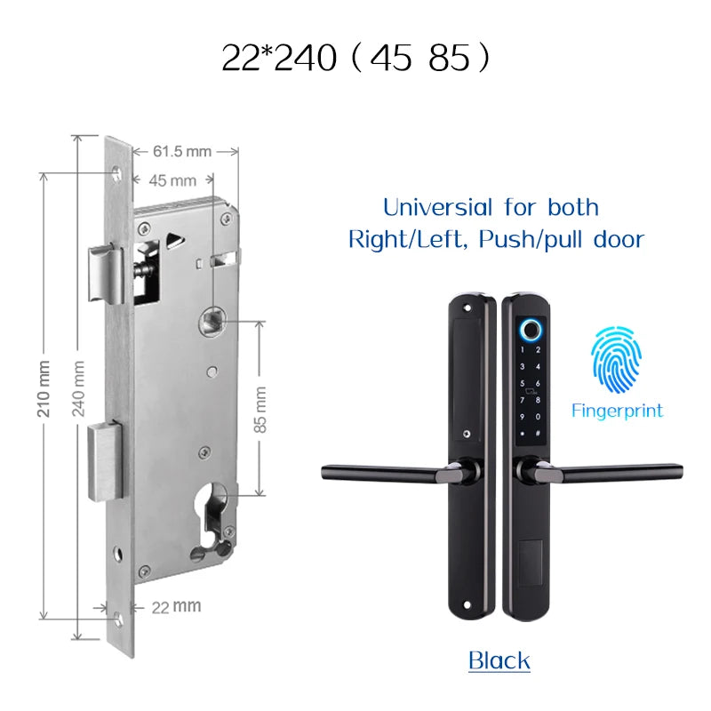 Waterproof stainless steel biometric lock with fingerprint sensor