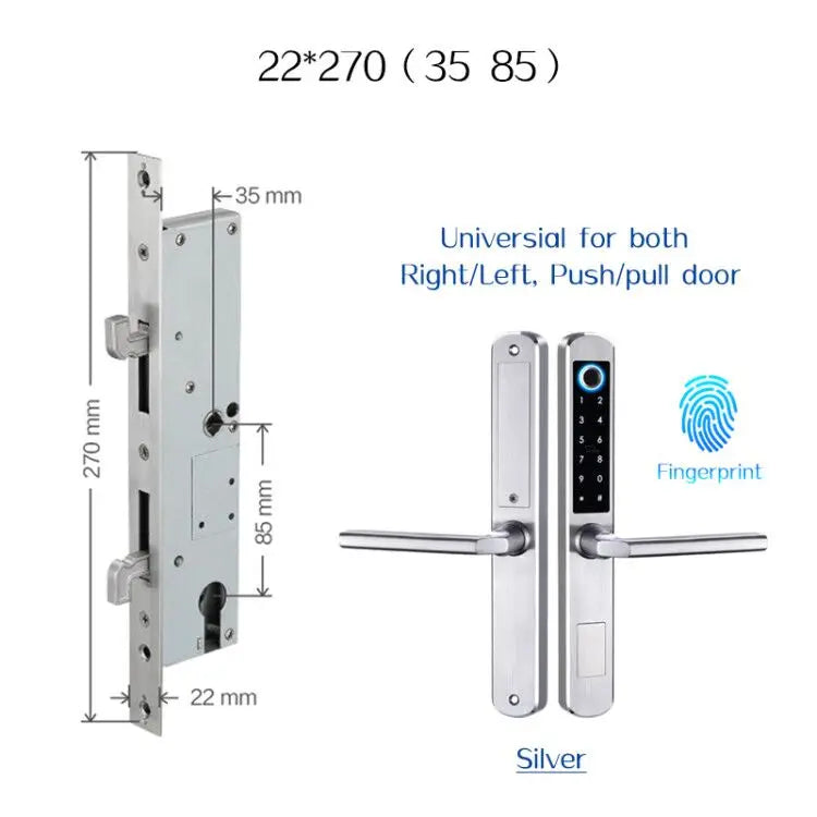 Waterproof stainless steel biometric lock with fingerprint sensor