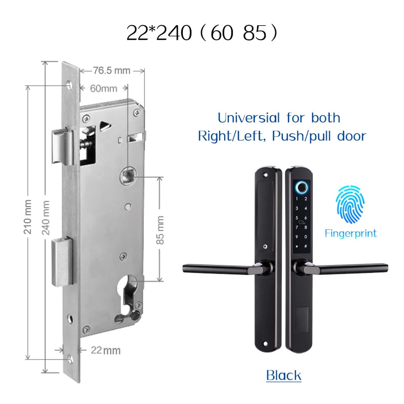 Waterproof stainless steel biometric lock with fingerprint sensor