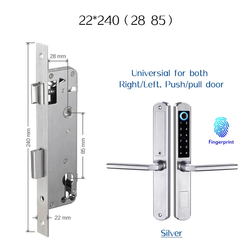 Waterproof stainless steel biometric lock with fingerprint sensor