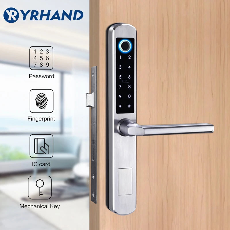 Waterproof stainless steel biometric lock with fingerprint sensor