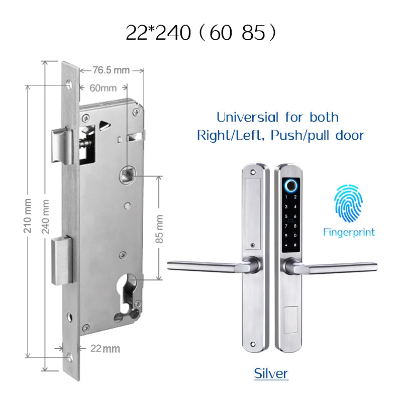Waterproof stainless steel biometric lock with fingerprint sensor