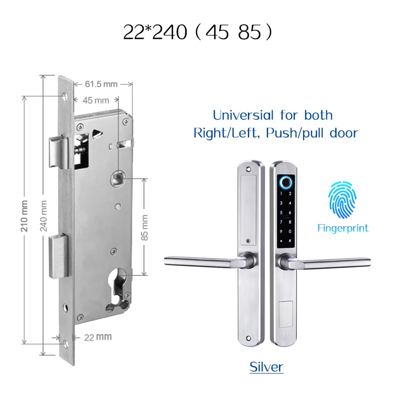 Waterproof stainless steel biometric lock with fingerprint sensor