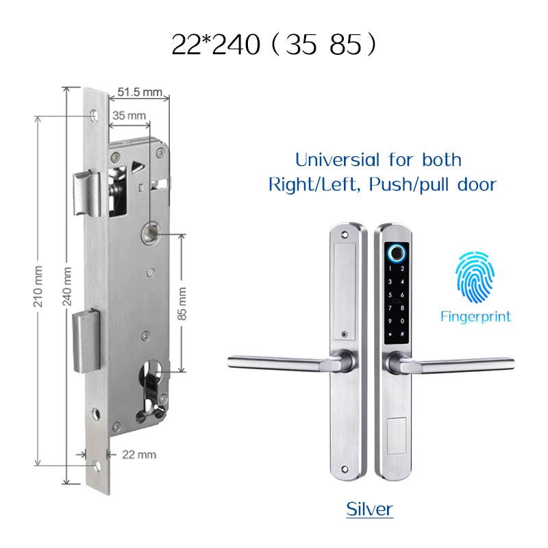 Waterproof stainless steel biometric lock with fingerprint sensor
