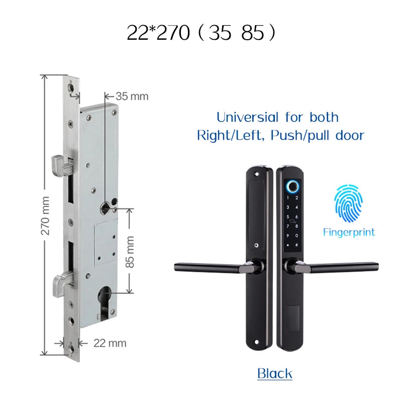 Waterproof stainless steel biometric lock with fingerprint sensor