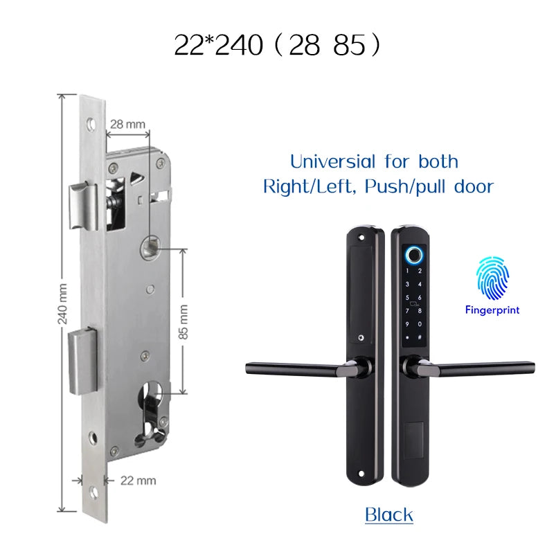 Waterproof stainless steel biometric lock with fingerprint sensor
