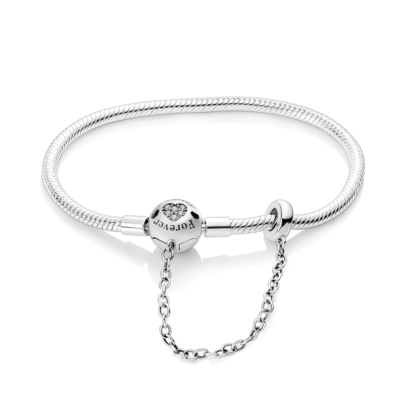 925 Sterling Silver Bracelets 17-20CM Original Leaf Clover Butterfly Heart Bracelet Fit DIY Charms Beads Fashion Women Jewelry