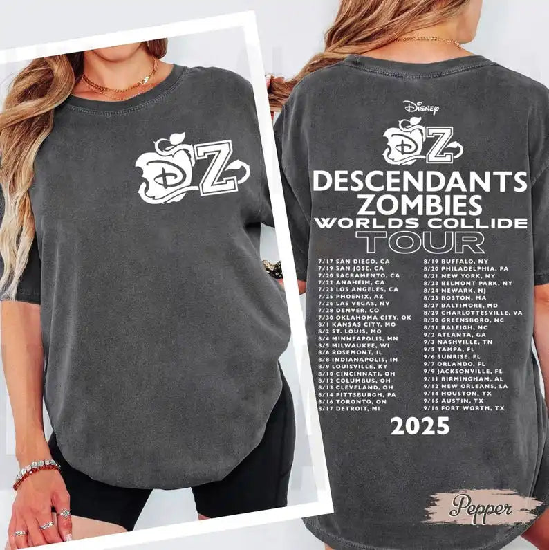 Descendants Zombies Worlds Collide Tour Tees Descendant Team Matching Shirt Descendants Zombies Worlds Collide Tour shirt