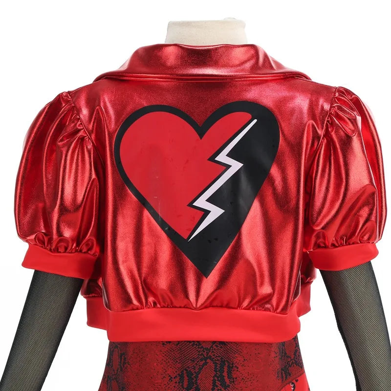 Movie The Rise of Red Cosplay Costume for Girls Christmas Halloween Carnival Dress Descendants 4 New Year Full Set Outfits Wig