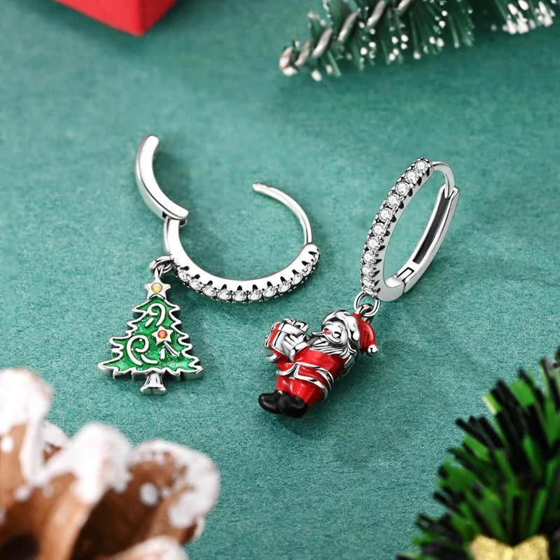 925 Sterling Silver Earrings Women Sparkling Merry Christmas Drop Earring For Anniversary Wedding Jewelry Gifts