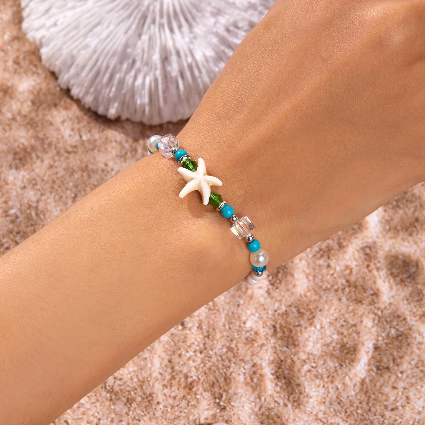 Simple Handmade Braided Shell Bracelets for Women Bohemian Starfish Turtle Adjustable Bracelets Friendship Beach Holiday Jewelry