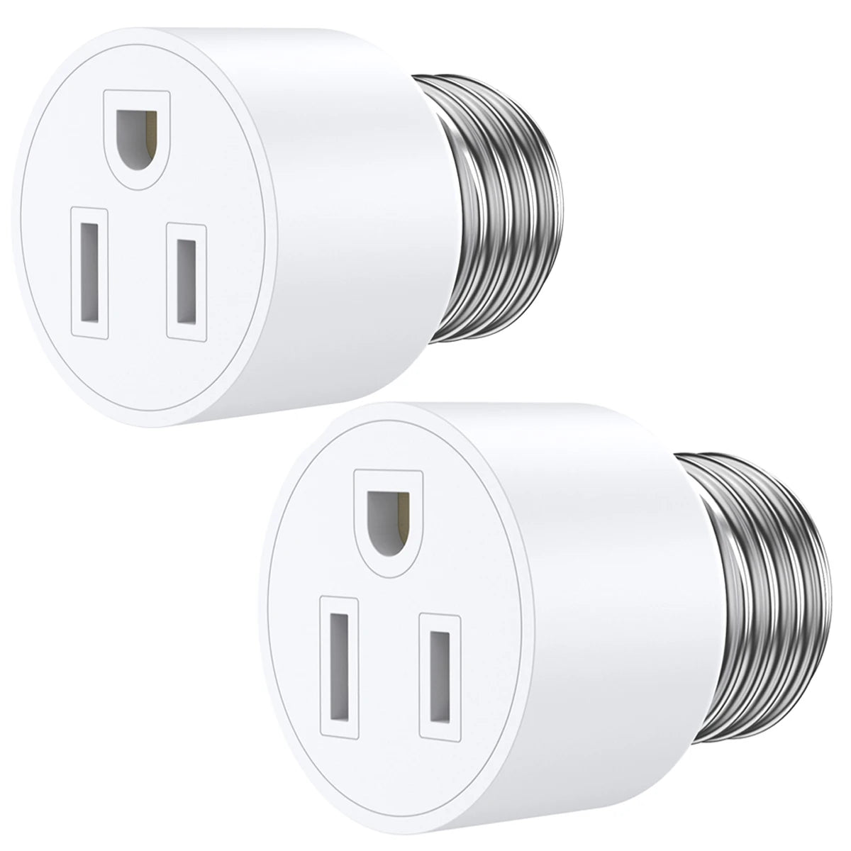 2PCS Universal Travel Adapter Light Socket 1250W Heat Resistant E26/E27 Multifunctional Flame Retardant Converter Socket Plug