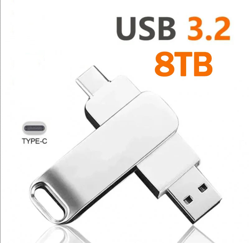 16TB Flash Drives USB 3.2 High Speed USB Transfer Metal Pendrive Memory Card Pendrive Flash Disk Memoria Waterproof Stick