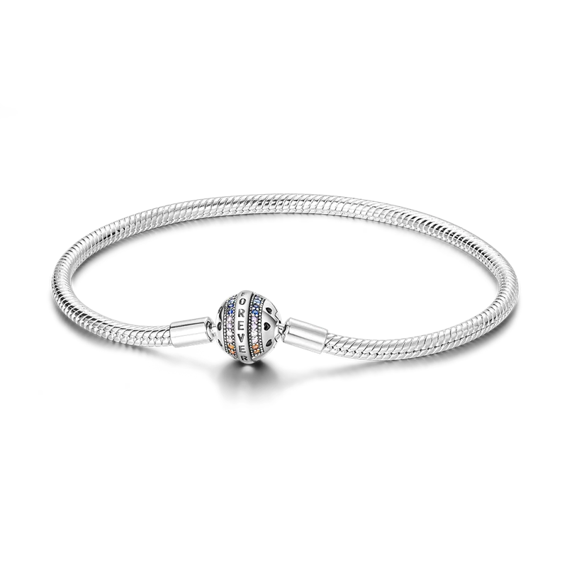 925 Sterling Silver Bracelets 17-20CM Original Leaf Clover Butterfly Heart Bracelet Fit DIY Charms Beads Fashion Women Jewelry