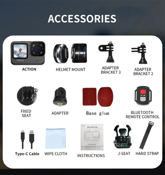 V11 5K Sports Cameras Factory Supplied 5K30 FPS Ultra High Definition Dual Color 5k Action Camera