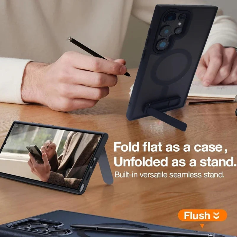 UYUXIO Magnetic Phone Case with Kickstand for Samsung Galaxy