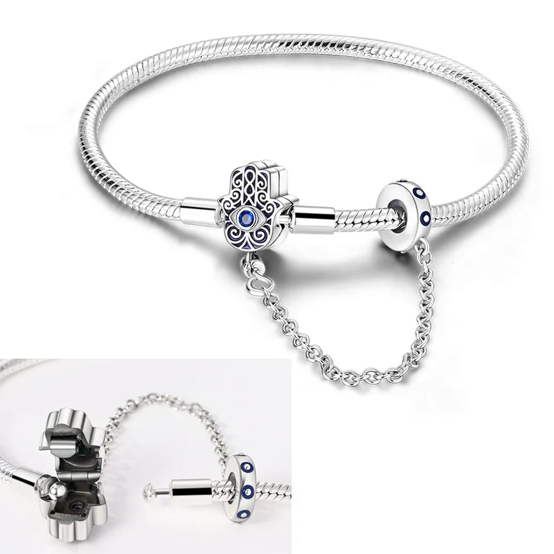 925 Sterling Silver Bracelets 17-20CM Original Leaf Clover Butterfly Heart Bracelet Fit DIY Charms Beads Fashion Women Jewelry