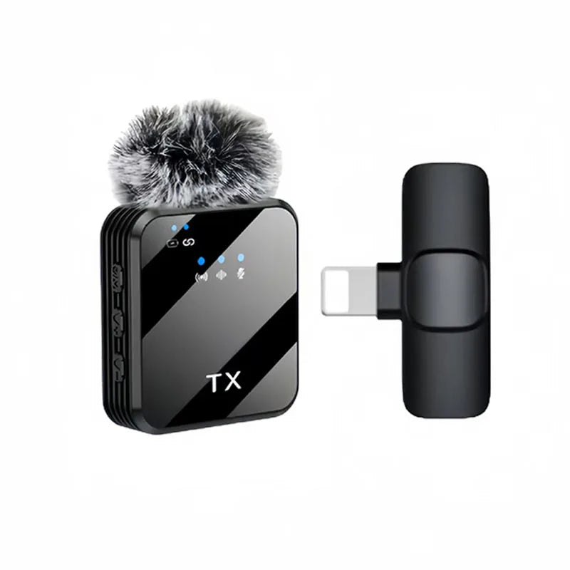 2IN1 Wireless Lavalier Microphone for Camera/iPhone/Android Broadcast Microphone for Video Recording Podcast Noise Reduction mic