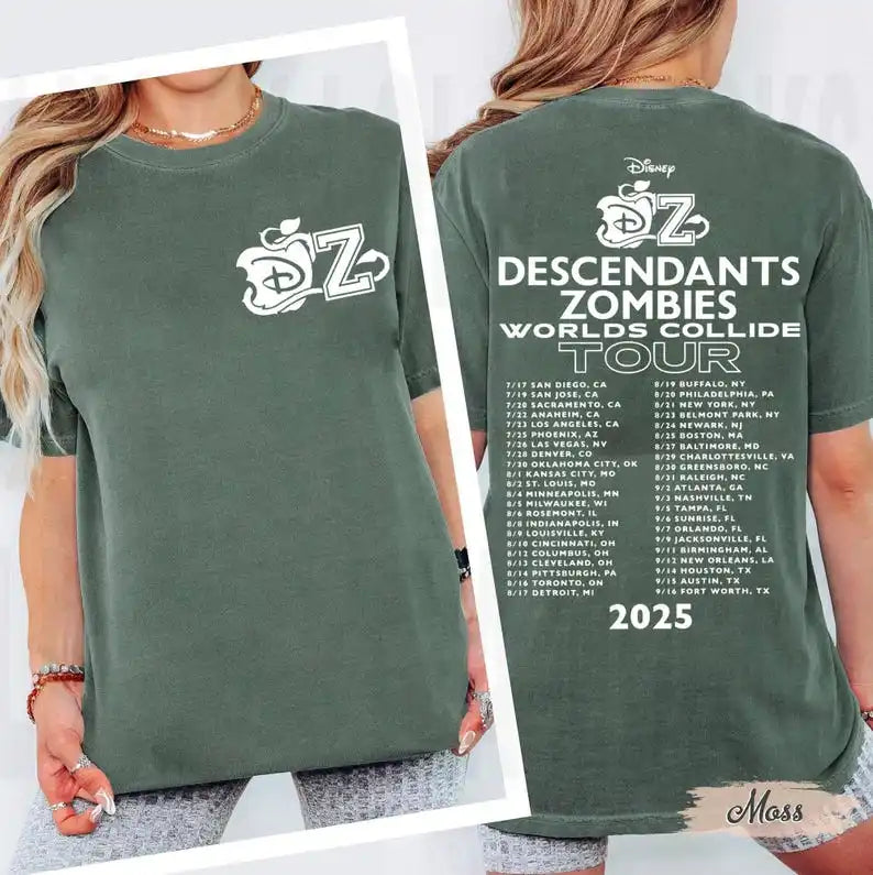 Descendants Zombies Worlds Collide Tour Tees Descendant Team Matching Shirt Descendants Zombies Worlds Collide Tour shirt