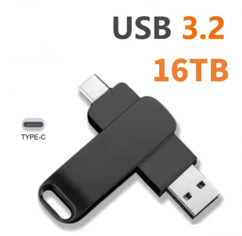 16TB Flash Drives USB 3.2 High Speed USB Transfer Metal Pendrive Memory Card Pendrive Flash Disk Memoria Waterproof Stick