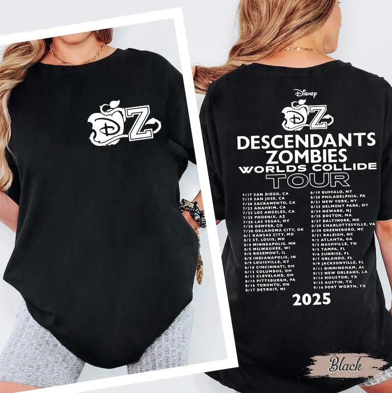 Descendants Zombies Worlds Collide Tour Tees Descendant Team Matching Shirt Descendants Zombies Worlds Collide Tour shirt